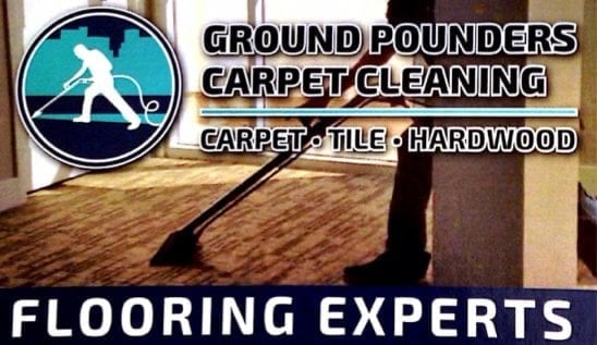 Ground Pounders Carpet Cleaning logo and advertisement